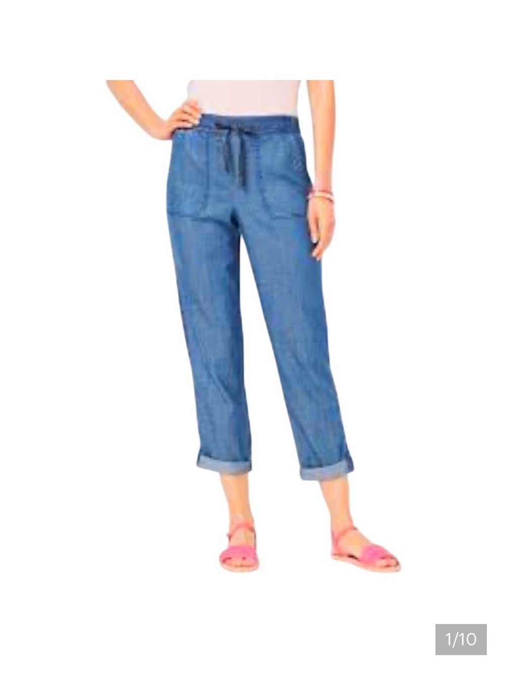Talbots lightweight denim/tencel cropped pants